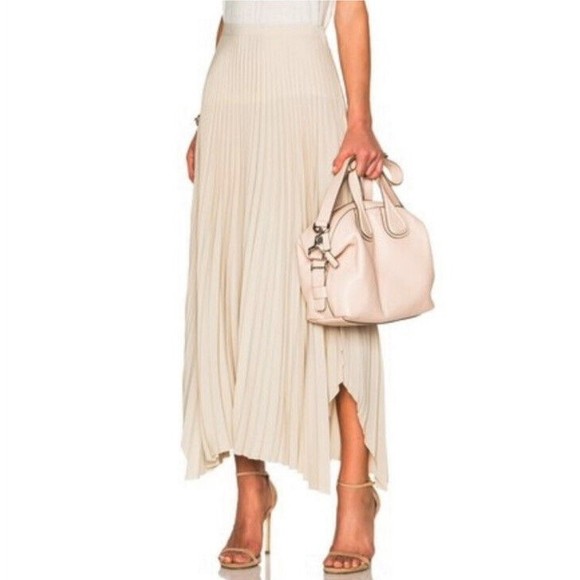 Helmut Lang Dresses & Skirts - Helmut Lang Pleated Chiffon Midi Skirt Womens Size 2 High Waist  Oyster NEW